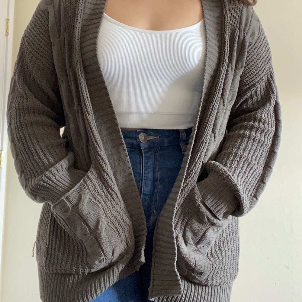 Olive green cardigan